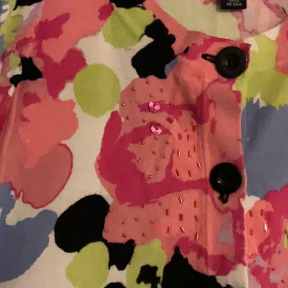 Flowered 3/4 sleeve sweater - Picture 5 of 5